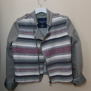 Textured Asymmetrical Zipper Jacket